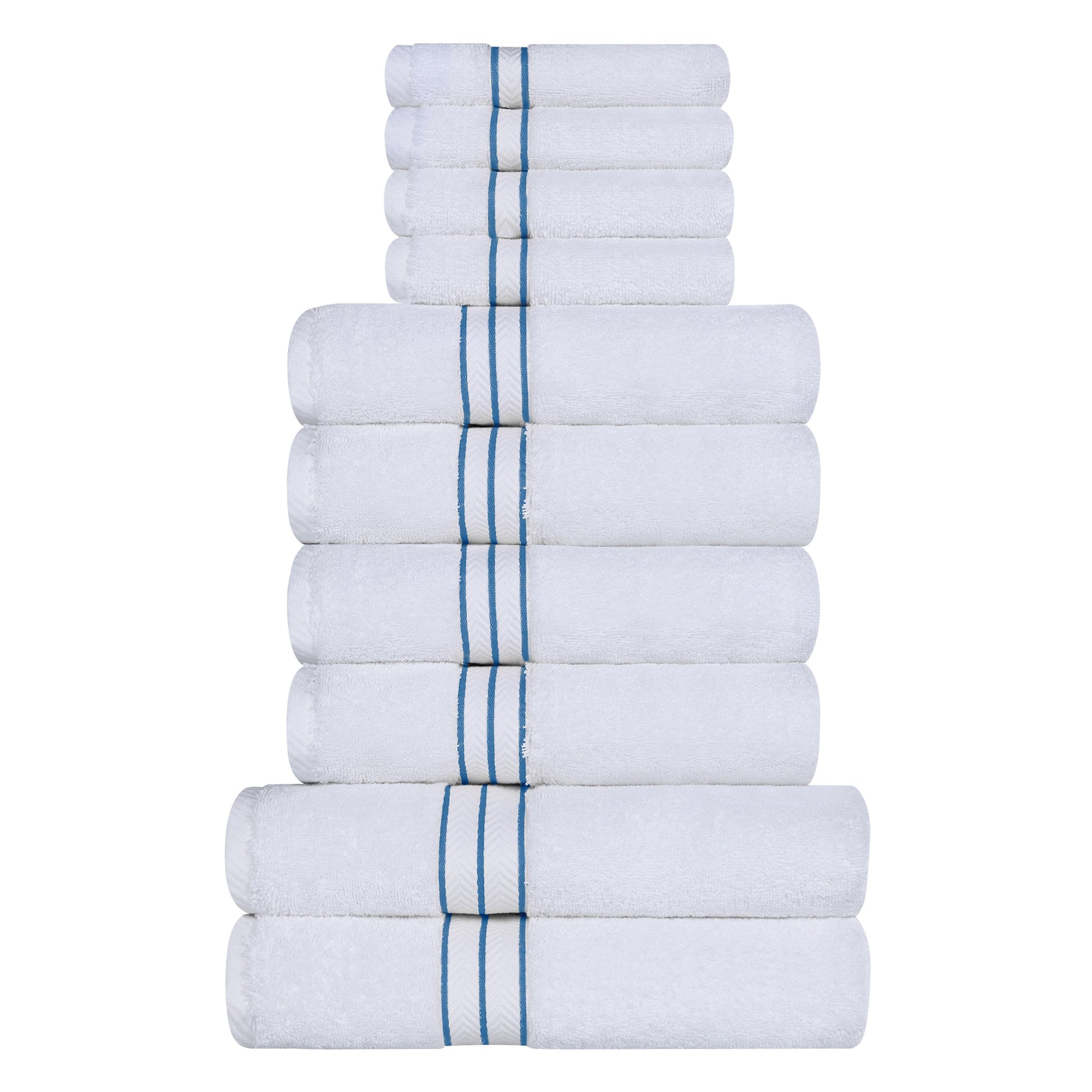 Ultra-Plush Turkish Cotton Hotel Collection Super Absorbent Solid Luxury Bathroom Set - Light Blue