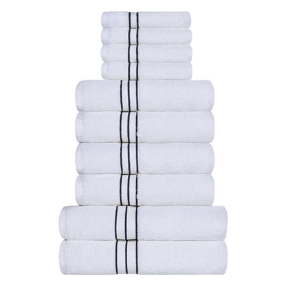 Ultra-Plush Turkish Cotton Hotel Collection Super Absorbent Solid Luxury Bathroom Set - Navy Blue