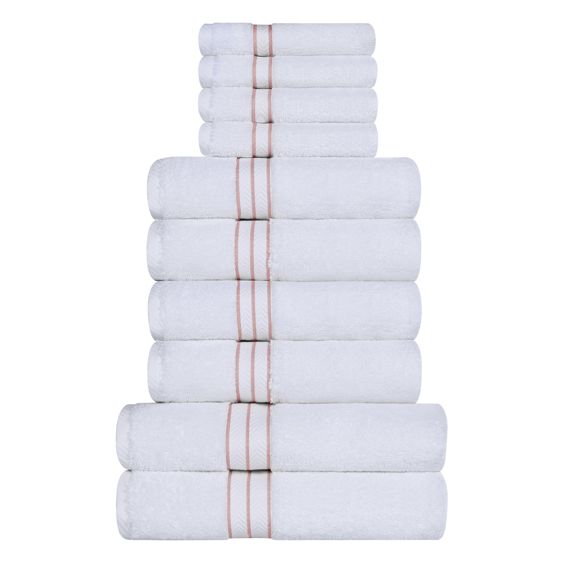 Ultra-Plush Turkish Cotton Hotel Collection Super Absorbent Solid Luxury Bathroom Set - Tea Rose
