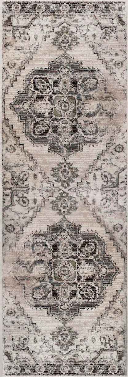 Brinton Vintage Oriental Medallion Indoor Area Rugs or Runner Rug - Slate