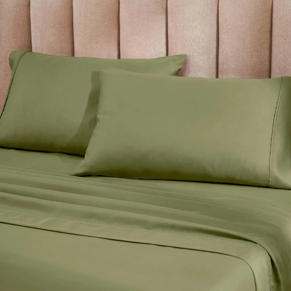 1200 Thread Count Cotton Blend 2 Piece Solid Pillowcase Set