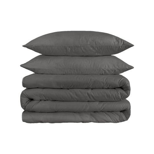 Superior Solid Egyptian Premium Cotton Duvet Cover Set - Charcoal