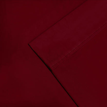 1200-Thread Count 100% Egyptian Cotton Double Pleated Egyptian Cotton 2-Piece Pillowcase Set - Burgundy