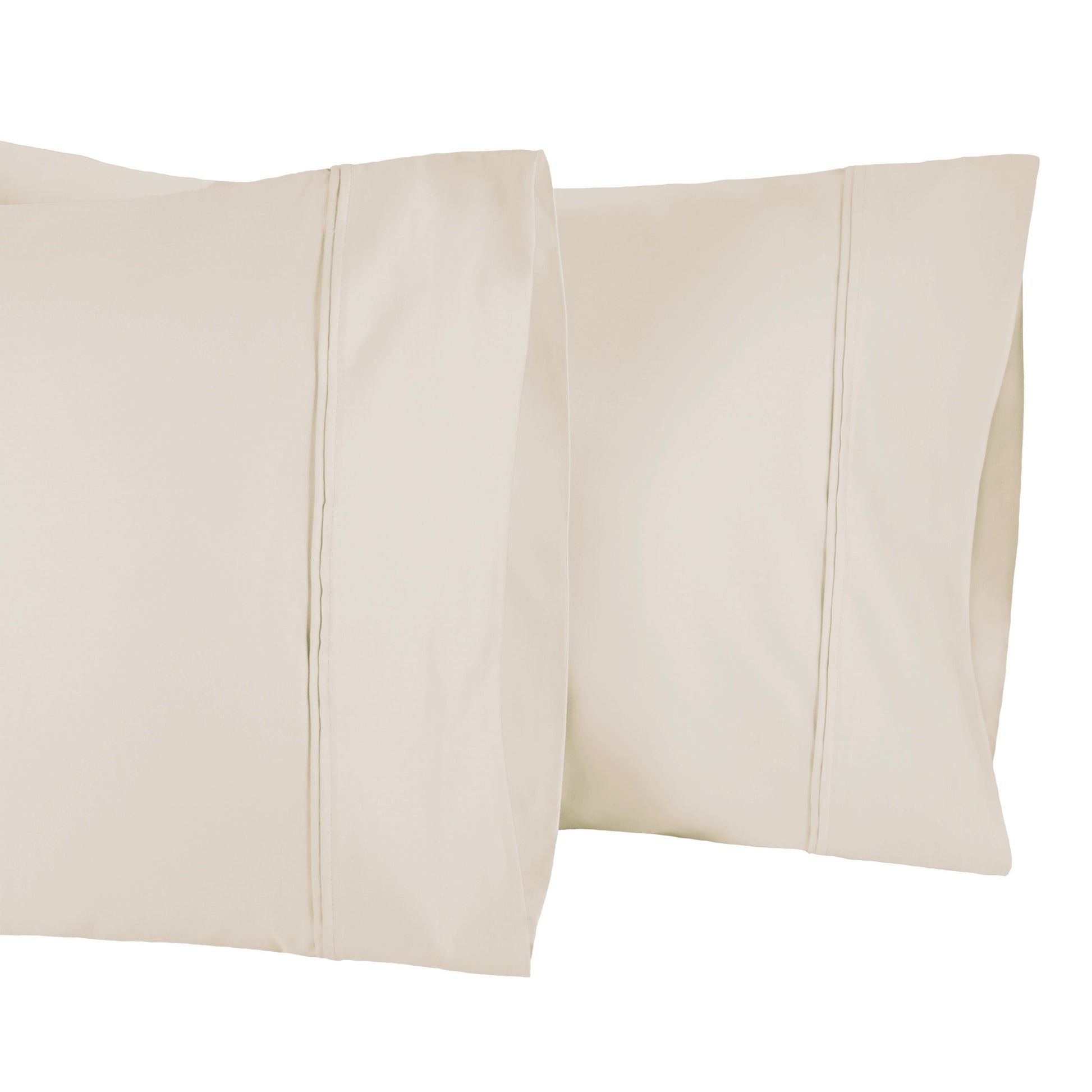 1200-Thread Count 100% Egyptian Cotton Double Pleated Egyptian Cotton 2-Piece Pillowcase Set - Ivory