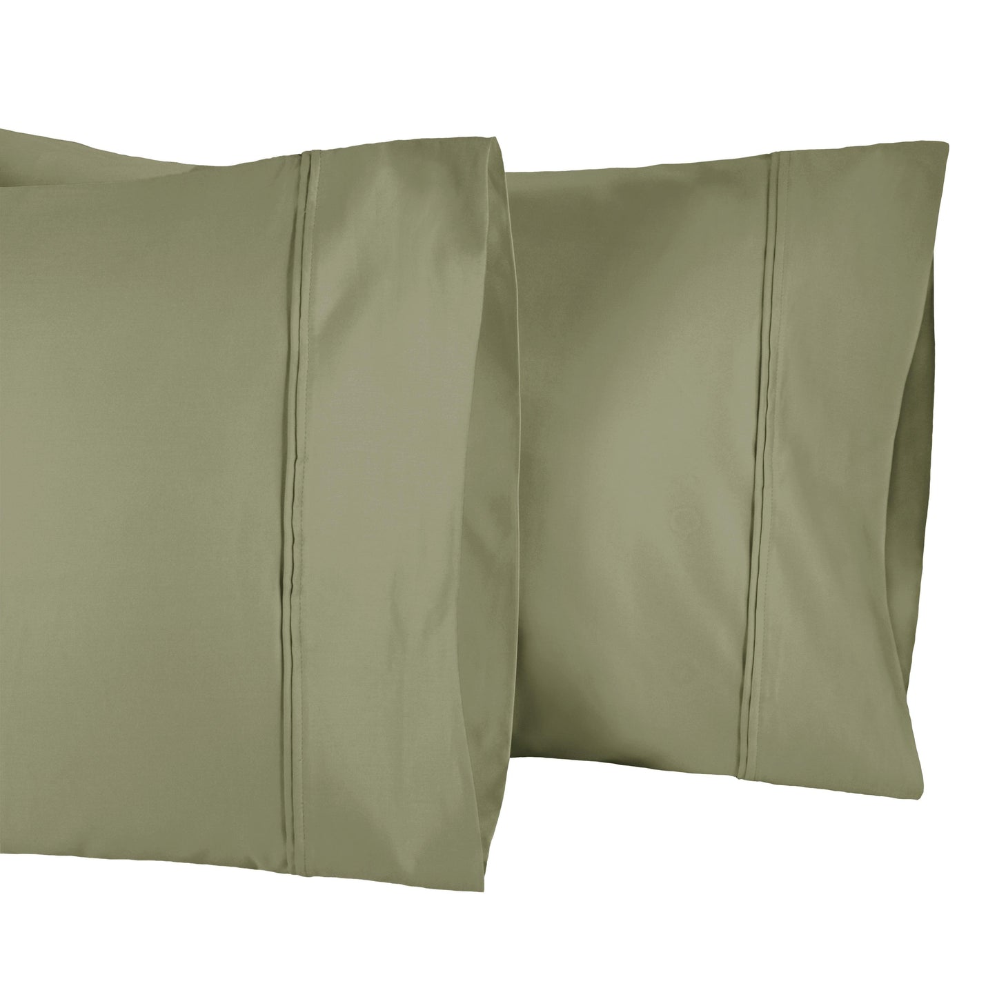 1200-Thread Count 100% Egyptian Cotton Double Pleated Egyptian Cotton 2-Piece Pillowcase Set - Sage