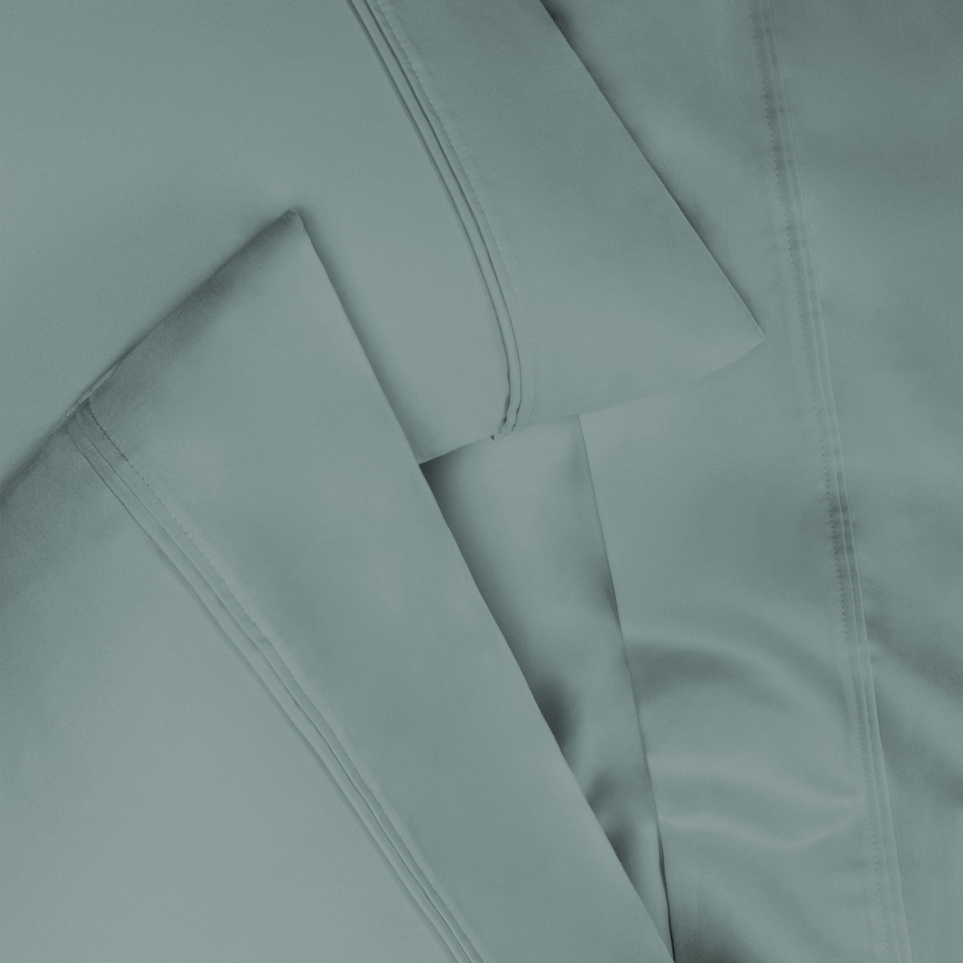 1200-Thread Count 100% Egyptian Cotton Double Pleated Egyptian Cotton 2-Piece Pillowcase Set - Teal