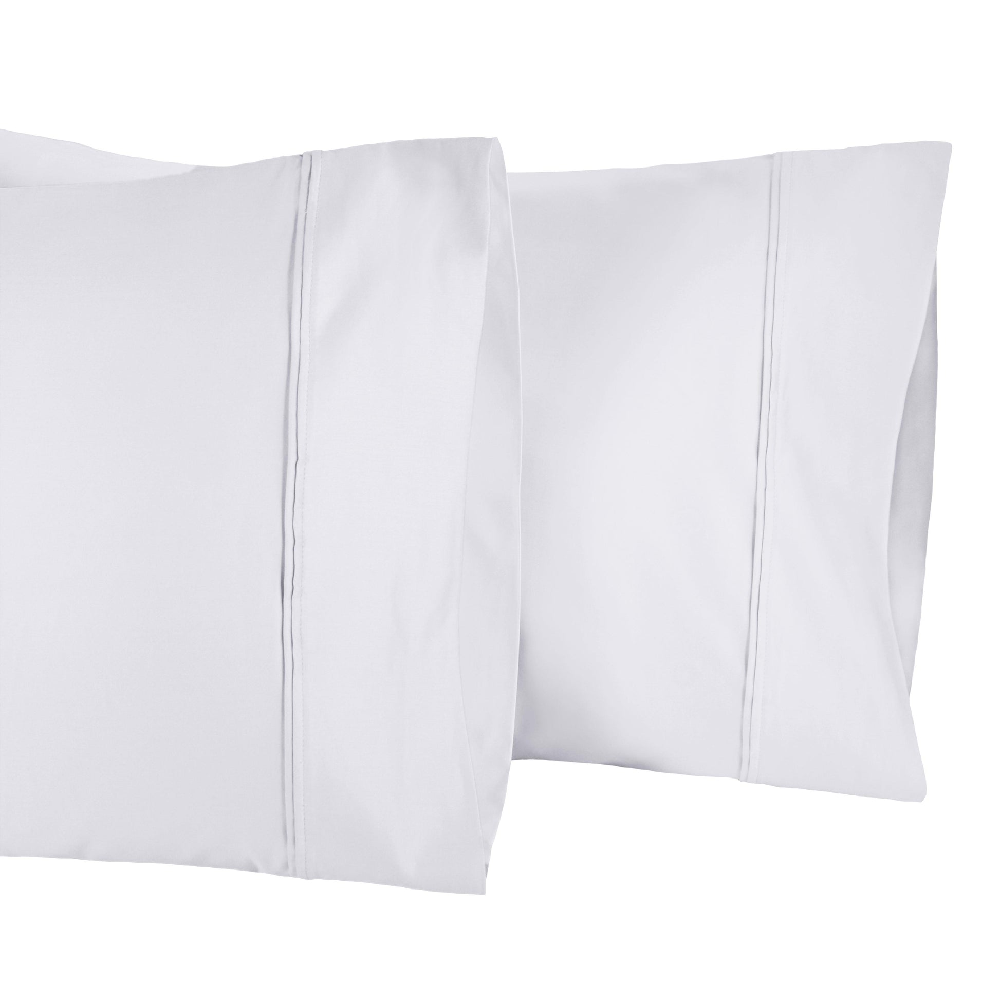 1200-Thread Count 100% Egyptian Cotton Double Pleated Egyptian Cotton 2-Piece Pillowcase Set - White