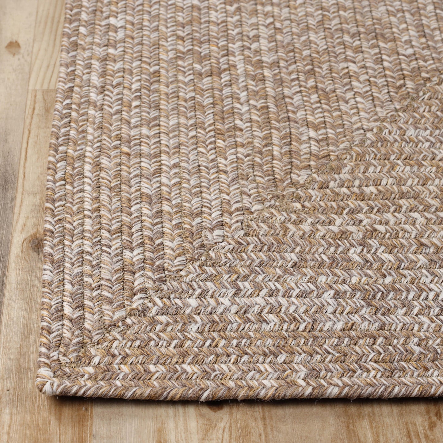 Superior Bohemian Multi-Toned Braided Patterned Indoor Outdoor Area Rug - Latte-White