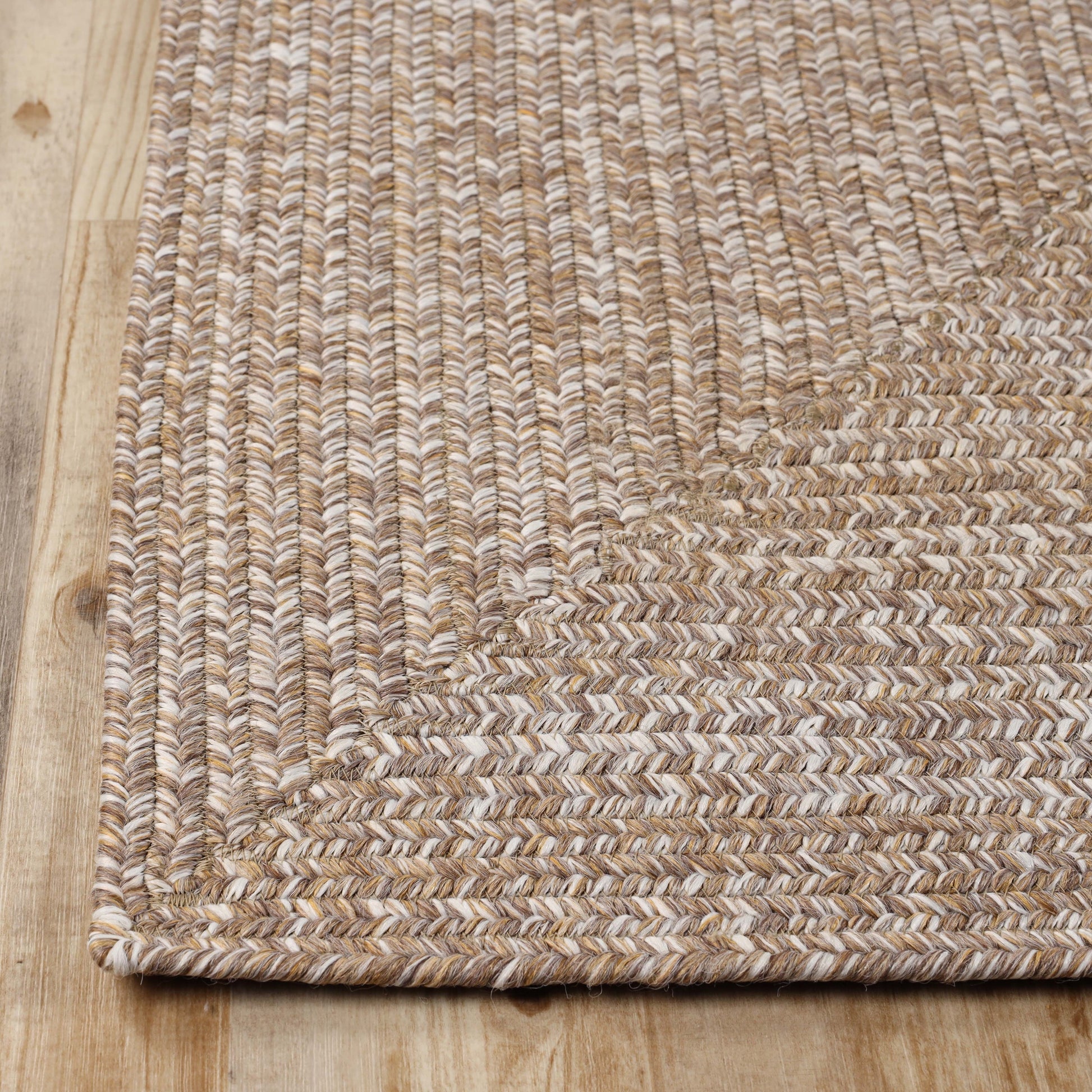 Superior Bohemian Multi-Toned Braided Patterned Indoor Outdoor Area Rug - Latte-White