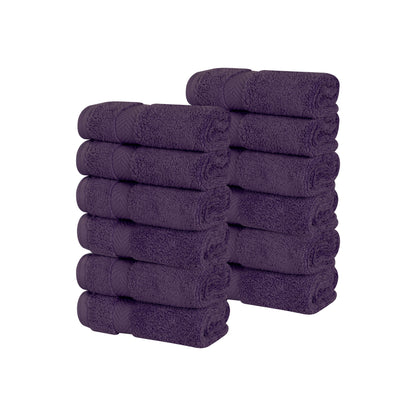 Zero Twist Cotton Ultra-Soft Absorbent Face Towel Washcloth - Grape Seed