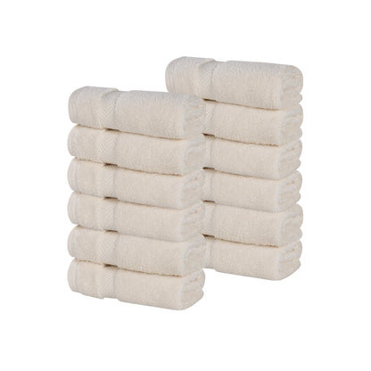 Zero Twist Cotton Ultra-Soft Absorbent Face Towel Washcloth - Ivory