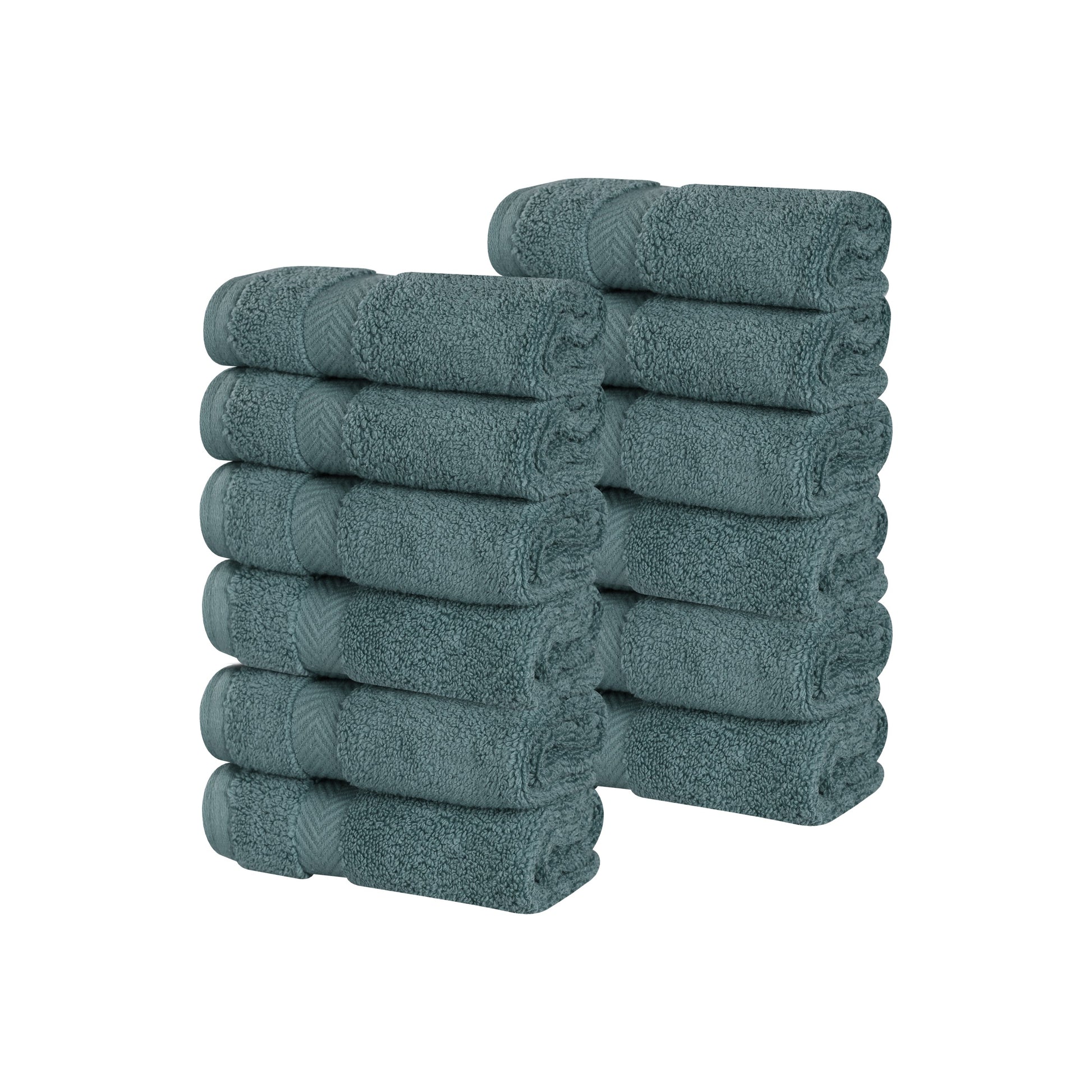 Zero Twist Cotton Ultra-Soft Absorbent Face Towel Washcloth - Jade Green