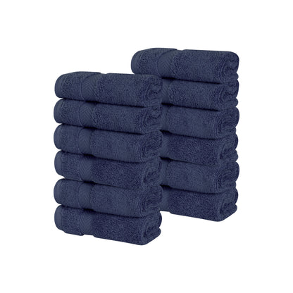 Zero Twist Cotton Ultra-Soft Absorbent Face Towel Washcloth - Midnight Blue