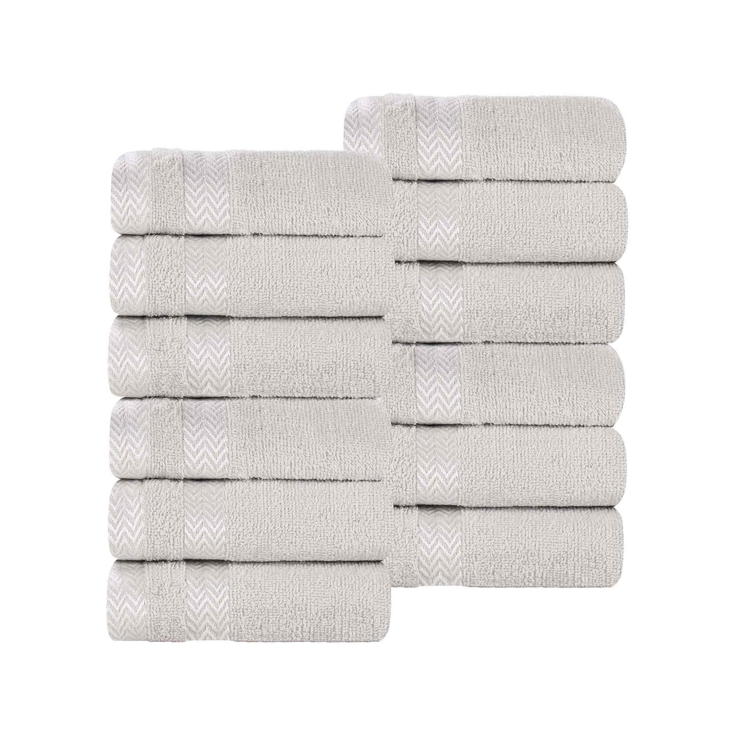 Zero Twist Cotton Dobby Border Absorbent Face Towel - Platinum