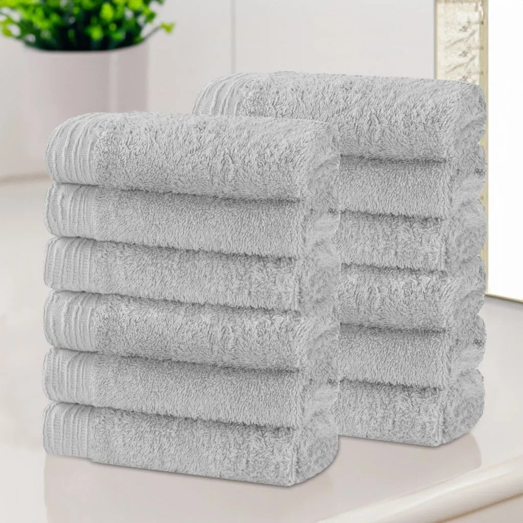 Rayon from Bamboo Eco-Friendly Solid Face Towel Washcloth Set of 12