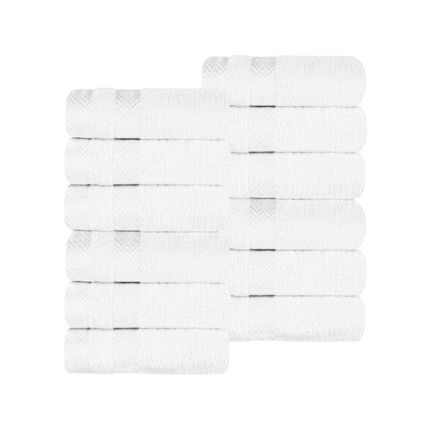 Zero Twist Cotton Dobby Border Absorbent Face Towel - White