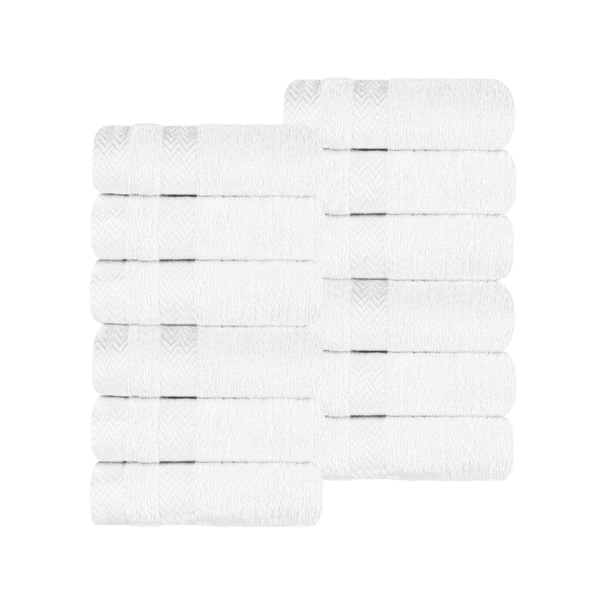 Zero Twist Cotton Dobby Border Absorbent Face Towel - White