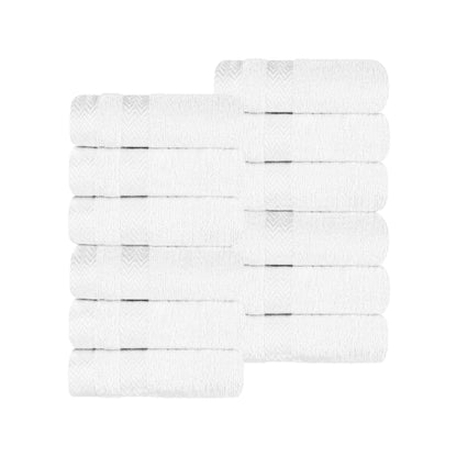 Zero Twist Cotton Dobby Border Absorbent Face Towel - White