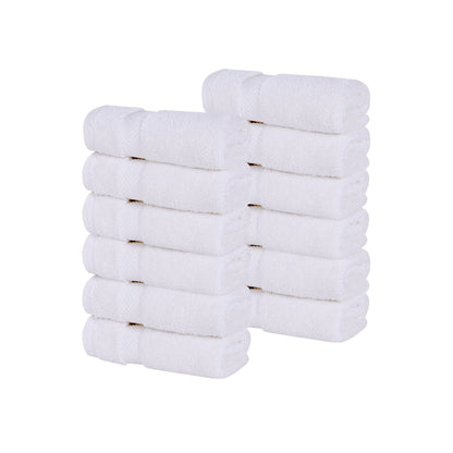 Zero Twist Cotton Ultra-Soft Absorbent Face Towel Washcloth - White