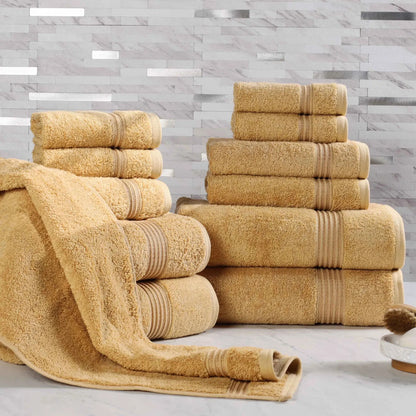 Heritage Egyptian Cotton Plush Absorbent Luxury 12 Piece Towel Set