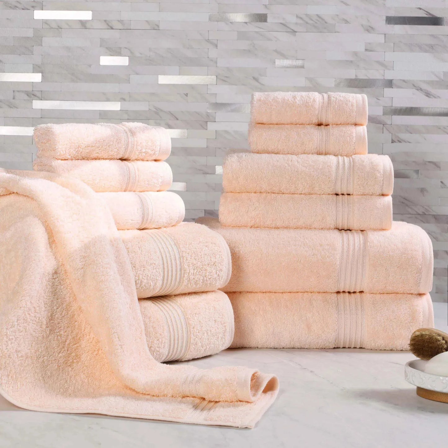 Heritage Egyptian Cotton Plush Absorbent Luxury 12 Piece Towel Set