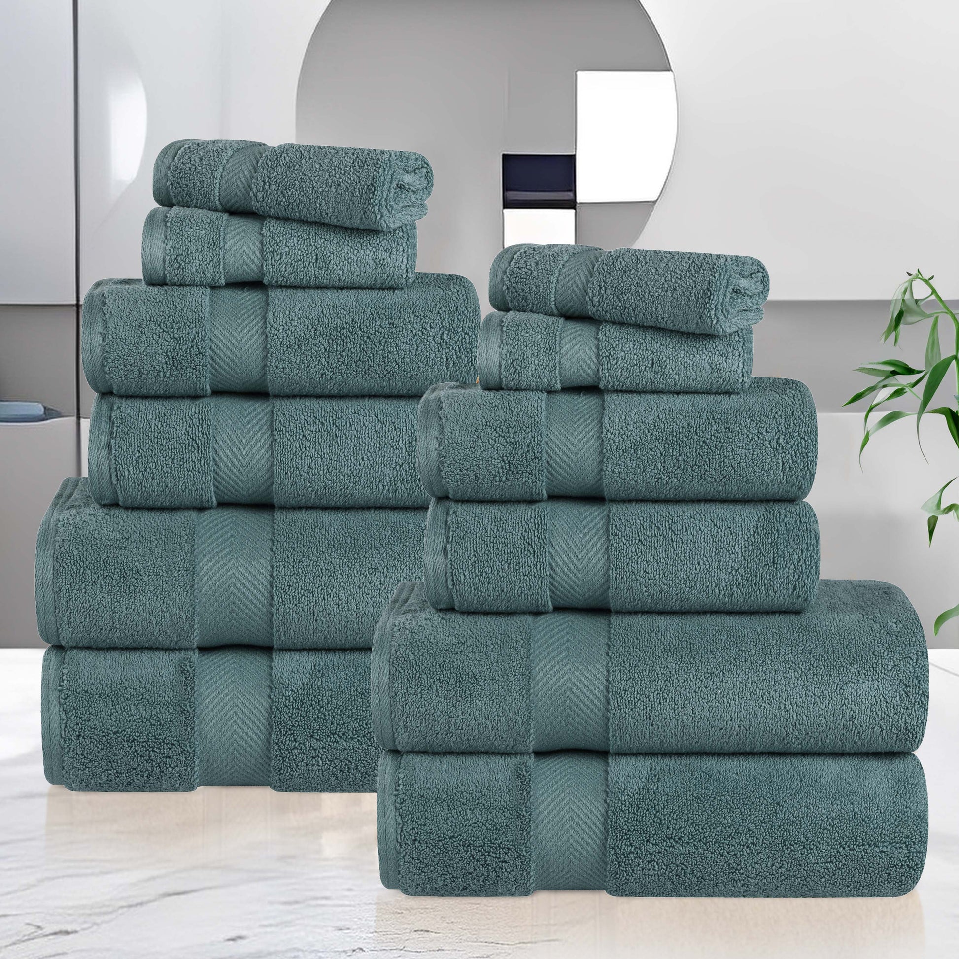 Zero Twist Cotton Ultra-Soft Absorbent Assorted - Jade Green