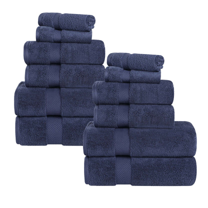 Zero Twist Cotton Ultra-Soft Absorbent Assorted - Midnight Blue