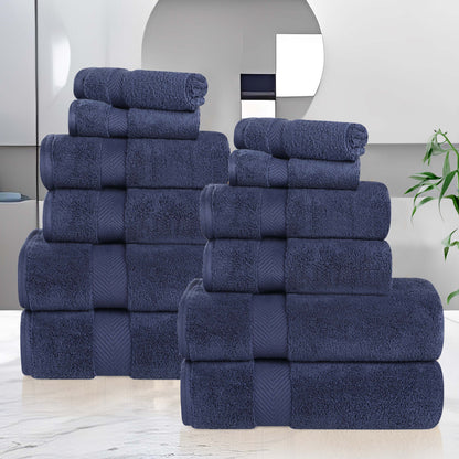Zero Twist Cotton Ultra-Soft Absorbent Assorted - Midnight Blue