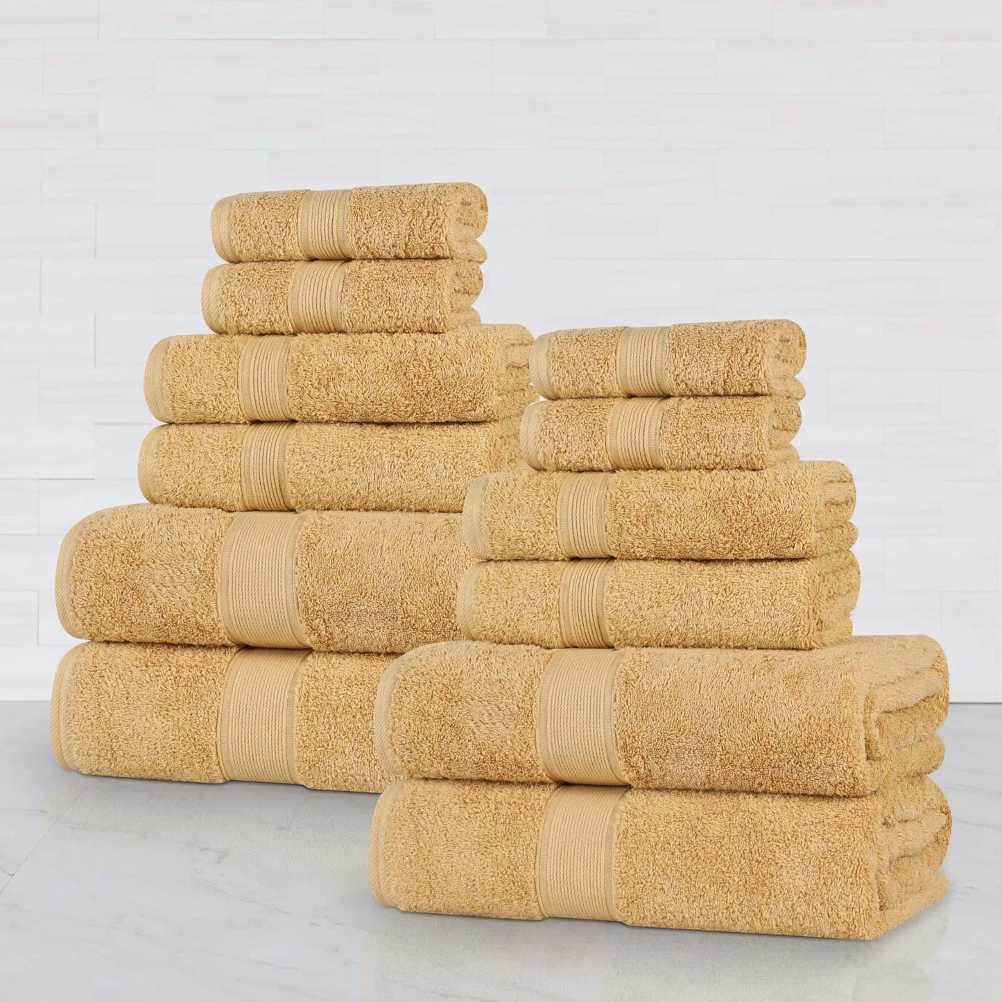 Organic Cotton Plush Solid Assorted 12 Piece Towel Set