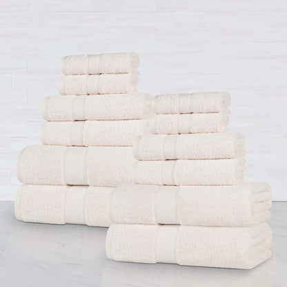 Organic Cotton Plush Solid Assorted 12 Piece Towel Set