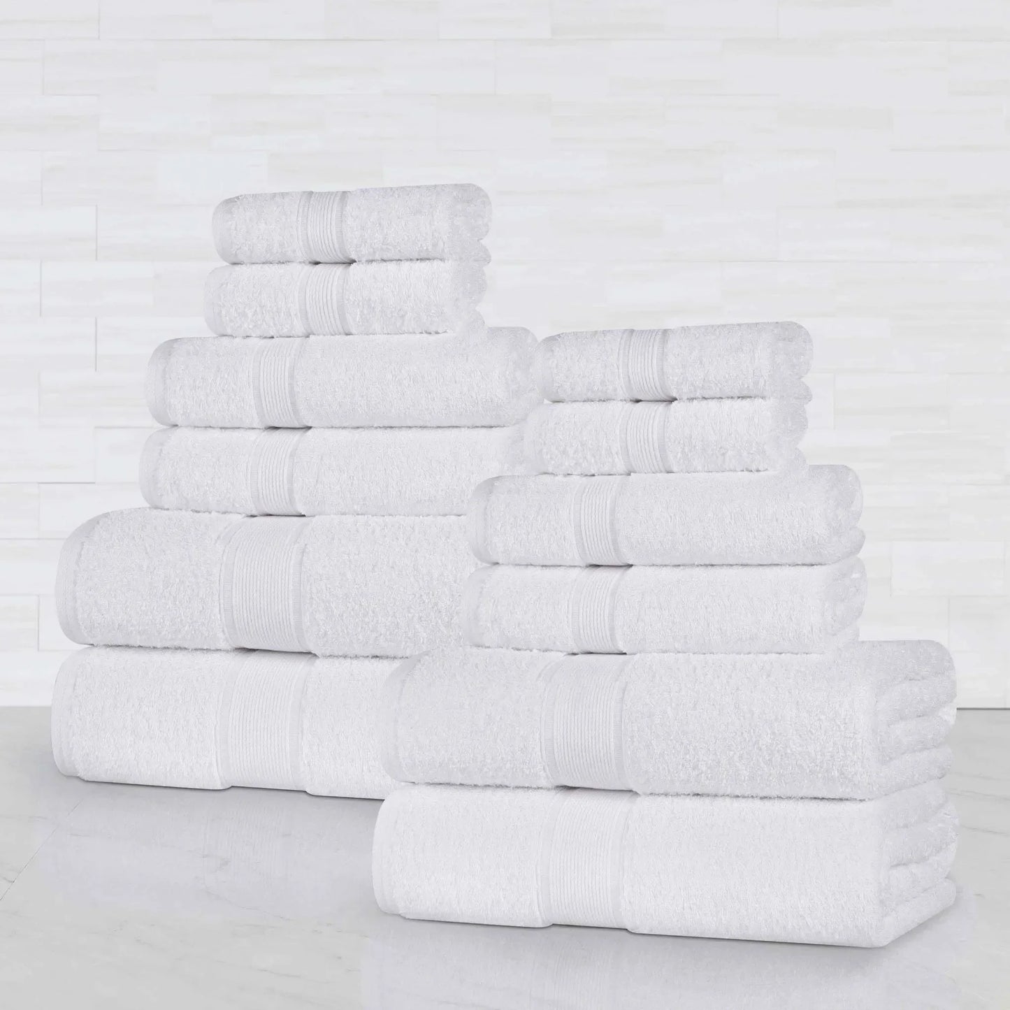 Organic Cotton Plush Solid Assorted 12 Piece Towel Set