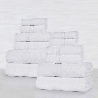 Organic Cotton Plush Solid Assorted 12 Piece Towel Set