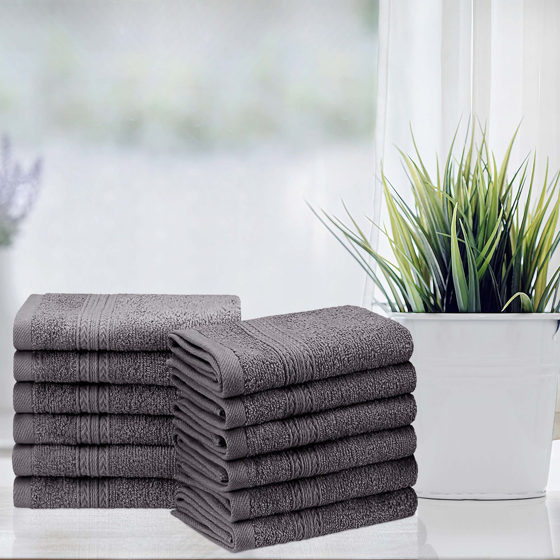 Eco-Friendly Ring Spun Cotton Towel Set - Graphite