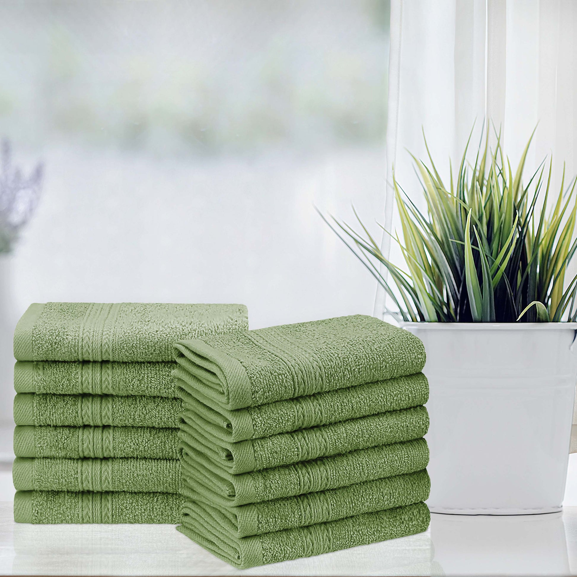 Eco-Friendly Ring Spun Cotton Towel Set - Terrace Green