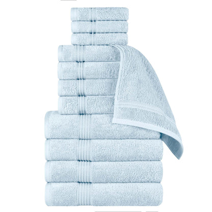 Egyptian Cotton Highly Absorbent Solid 12 Piece Ultra Soft Towel Set