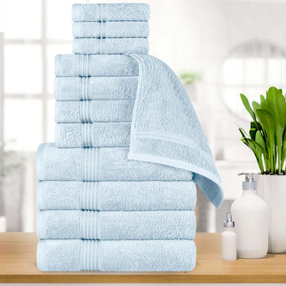 Egyptian Cotton Highly Absorbent Solid 12 Piece Ultra Soft Towel Set