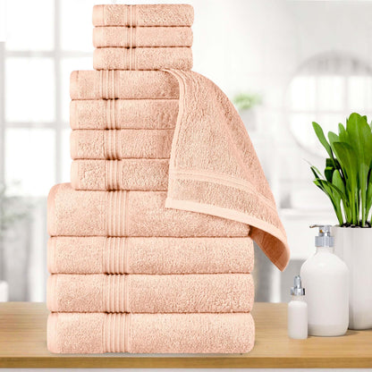 Egyptian Cotton Highly Absorbent Solid 12 Piece Ultra Soft Towel Set