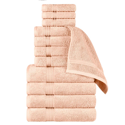 Egyptian Cotton Highly Absorbent Solid 12 Piece Ultra Soft Towel Set