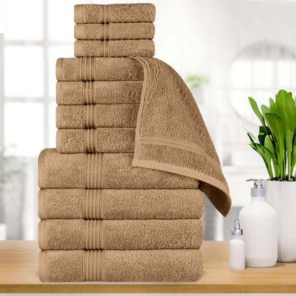 Egyptian Cotton Highly Absorbent Solid 12 Piece Ultra Soft Towel Set