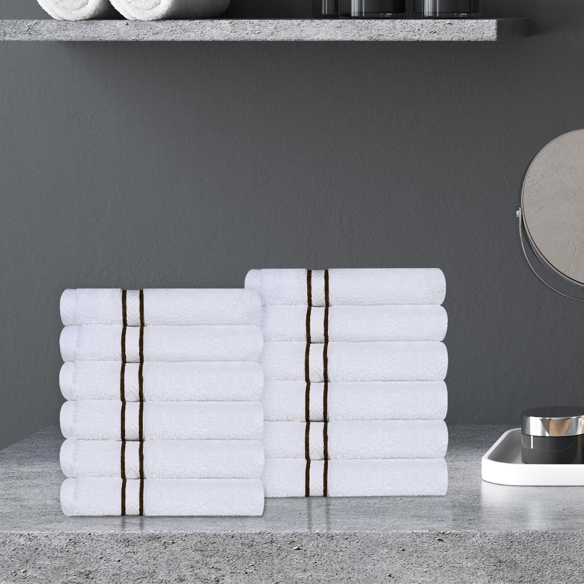 Ultra-Plush Turkish Cotton Hotel Collection Super Absorbent Solid Luxury Bathroom Set - Chocolate