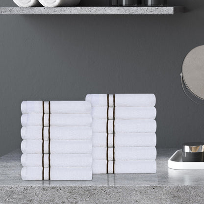 Ultra-Plush Turkish Cotton Hotel Collection Super Absorbent Solid Luxury Bathroom Set - Chocolate