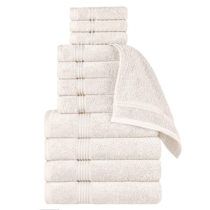 Egyptian Cotton Highly Absorbent Solid 12 Piece Ultra Soft Towel Set