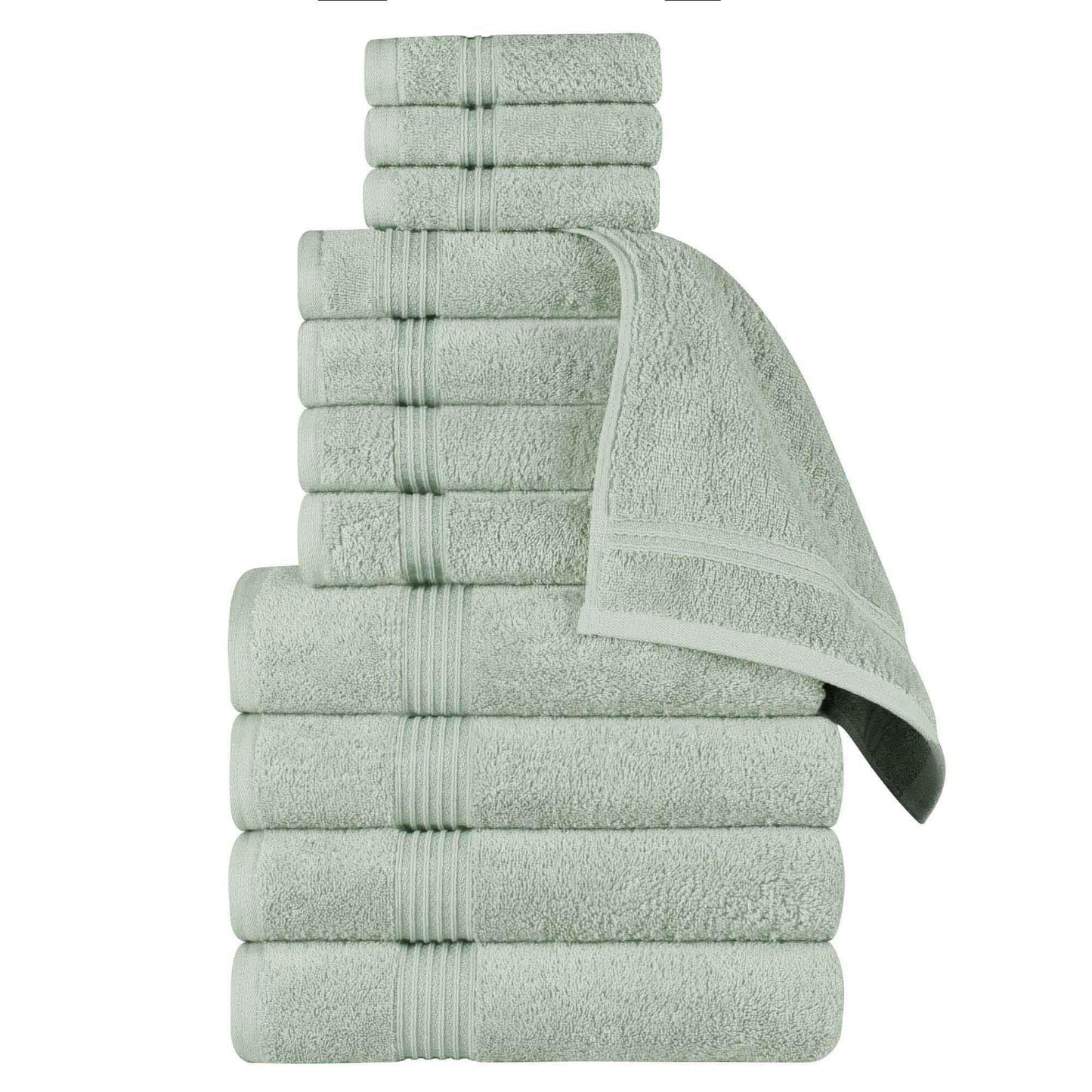 Egyptian Cotton Highly Absorbent Solid 12 Piece Ultra Soft Towel Set