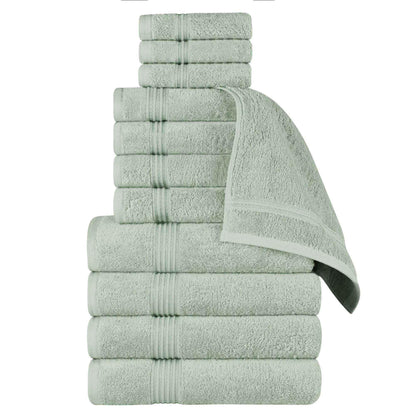 Egyptian Cotton Highly Absorbent Solid 12 Piece Ultra Soft Towel Set