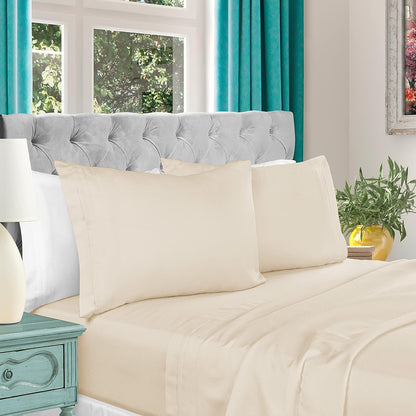 Superior Egyptian Cotton 1000 Thread Count Extra Deep Pocket Solid Sheet Set - Ivory