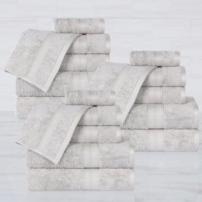 Rayon from Bamboo Cotton Blend Luxury Assorted 18 Piece Towel Set