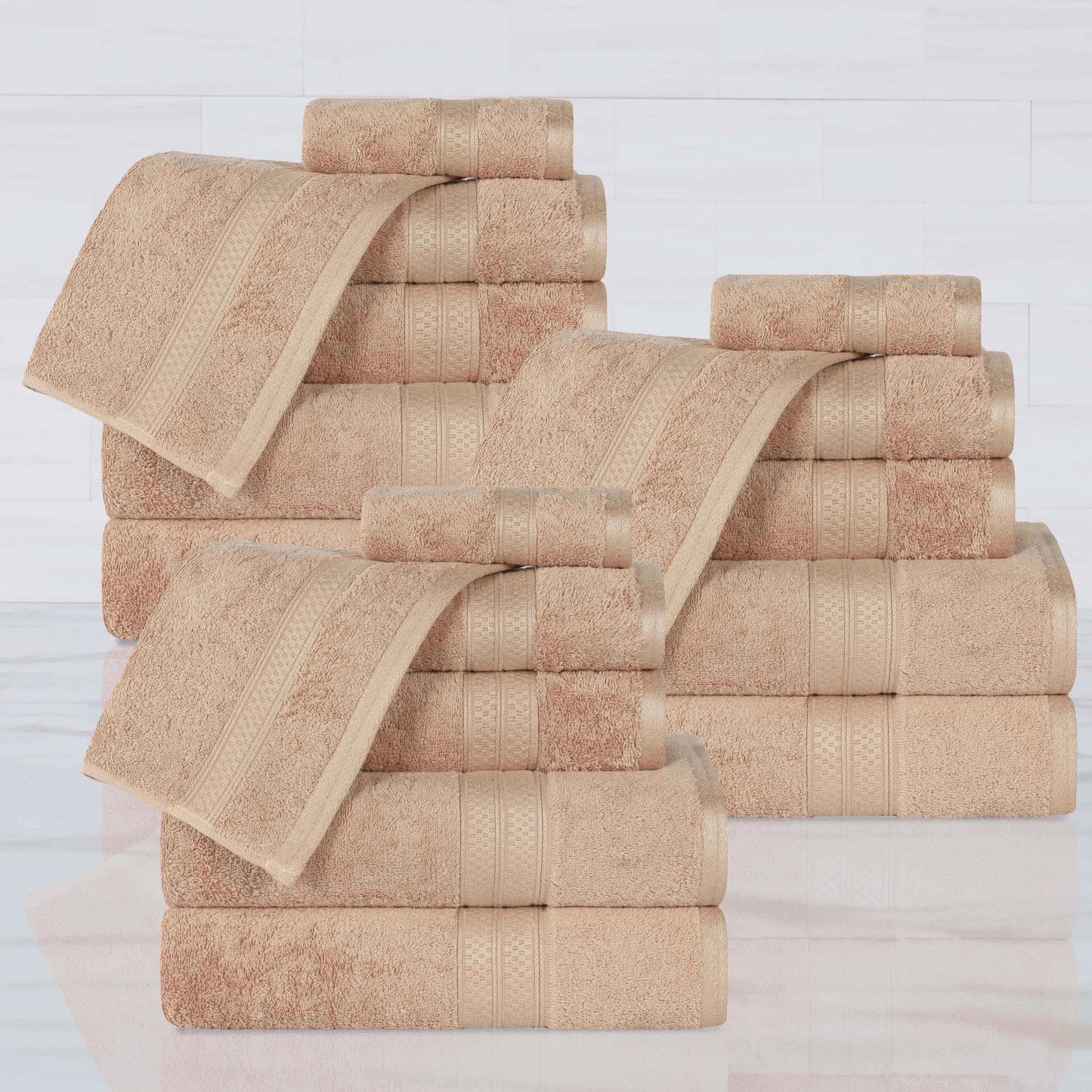 Rayon from Bamboo Cotton Blend Luxury Assorted 18 Piece Towel Set