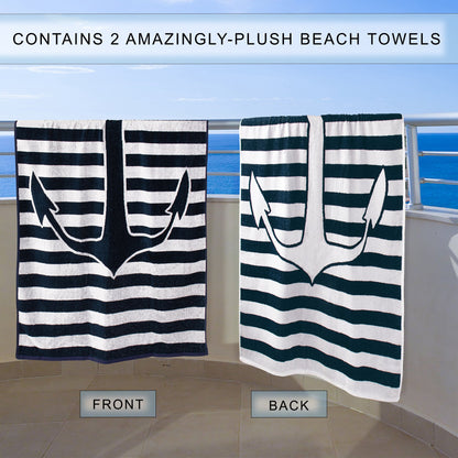 Yacht Club Egyptian Cotton Oversized 4 Piece Beach Towel Set