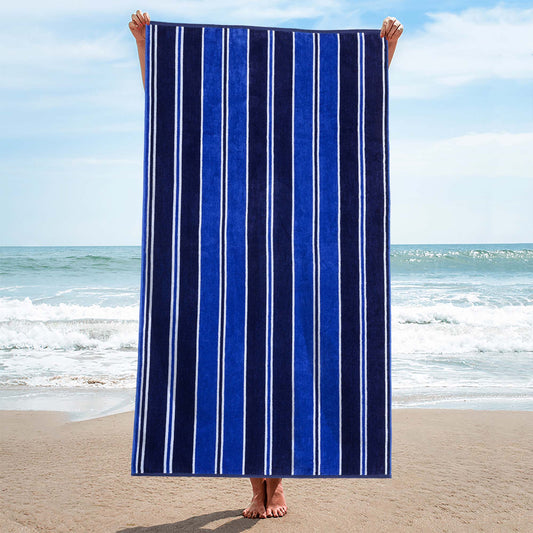 Aquast Stripe Cotton Oversized 2 Piece Beach Towel Set