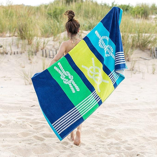 Marine Knots Oversized 2 Piece Beach Towel Set